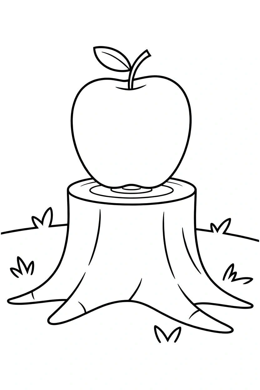 tree stump apple coloring page tree stump apple coloring page