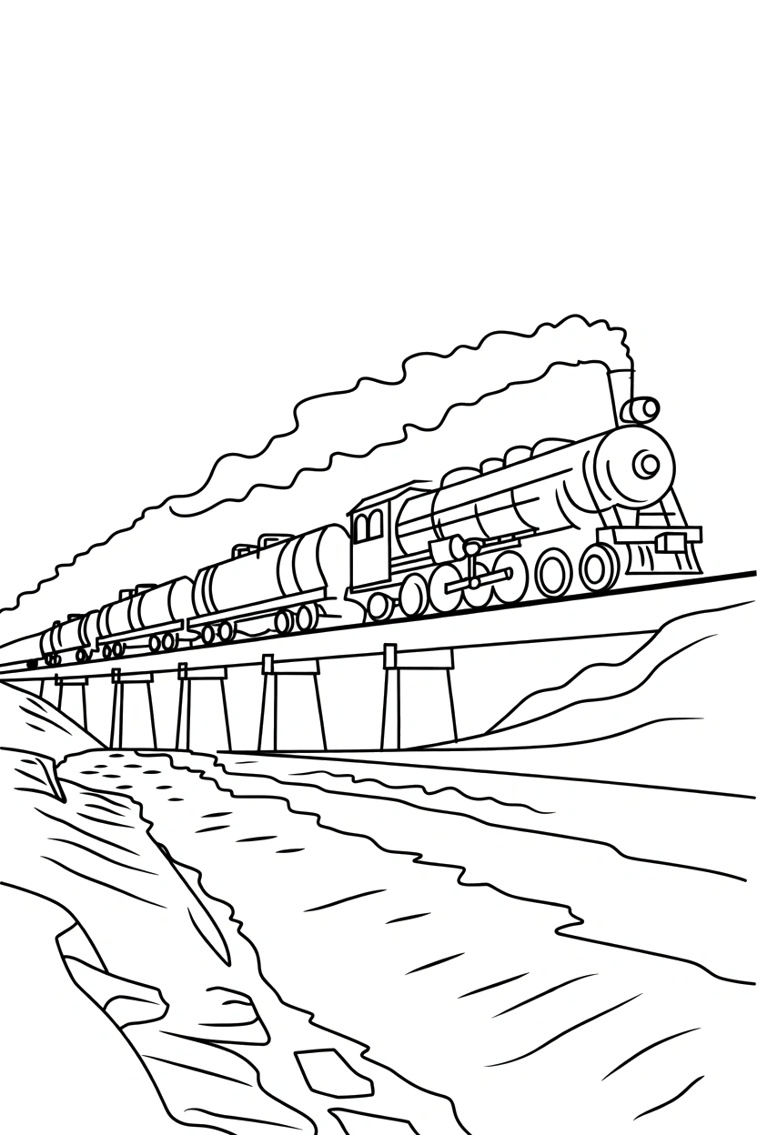 trestle bridge riverbed scene printable sheet trestle bridge riverbed scene printable sheet