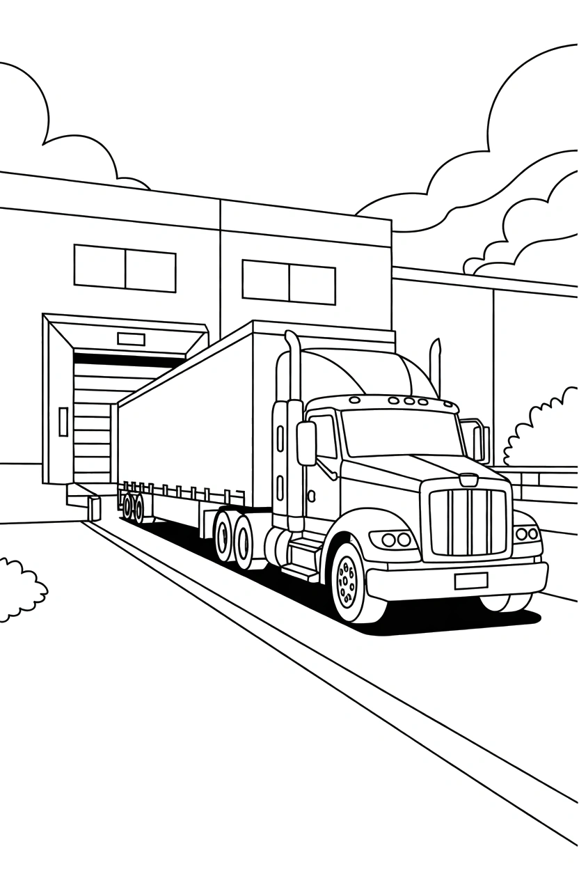 truck arranging trailer coloring pages truck arranging trailer coloring pages