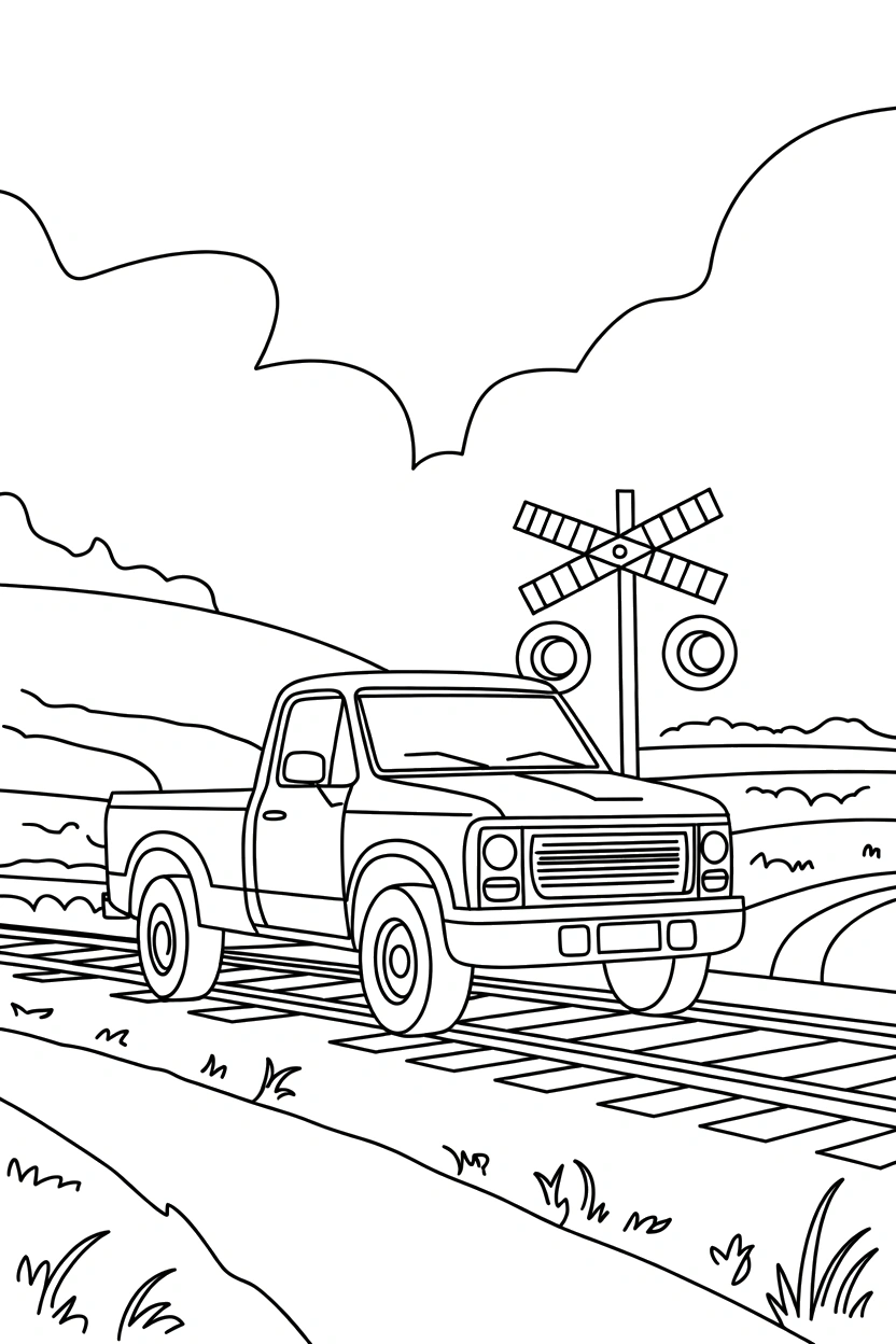 truck holding crossing drawing truck holding crossing drawing