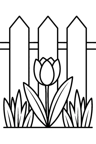 tulip fence slat coloring pages