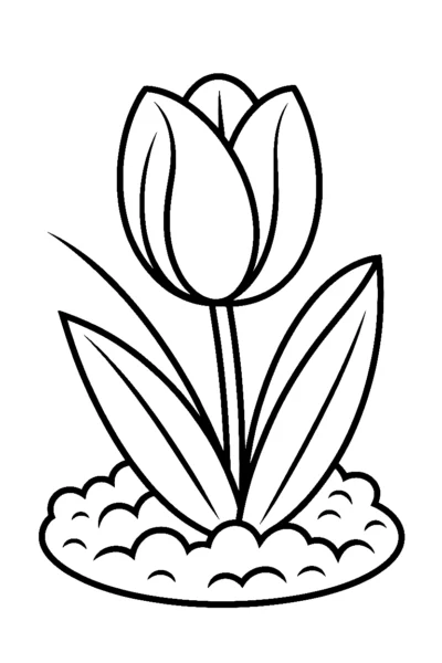 tulip garden stake coloring pages