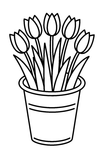 tulip market bucket coloring pages