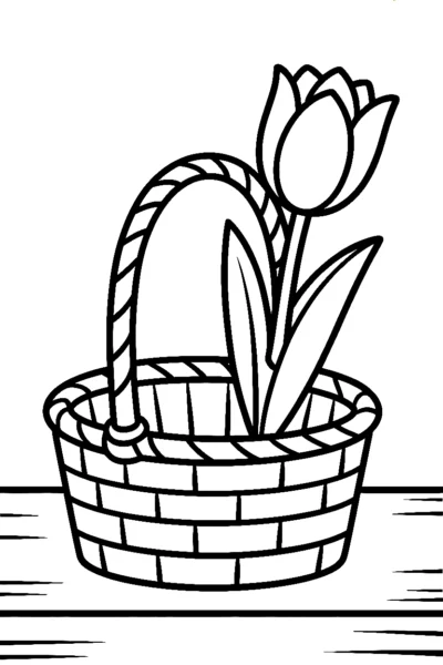 tulip wicker basket printable sheet