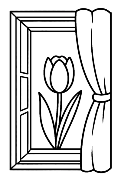 tulip window light coloring pages