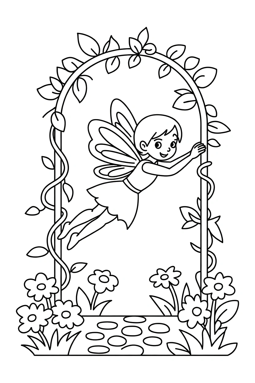 vine trellis cottage garden printable sheet