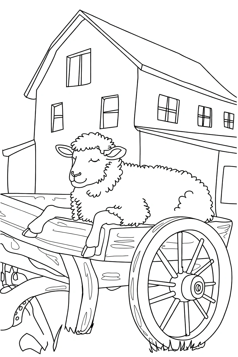 wagon wheel scene with barn coloring pages wagon wheel scene with barn coloring pages