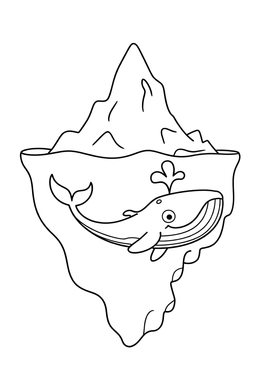 whale massive iceberg jagged edges printable sheet whale massive iceberg jagged edges printable sheet