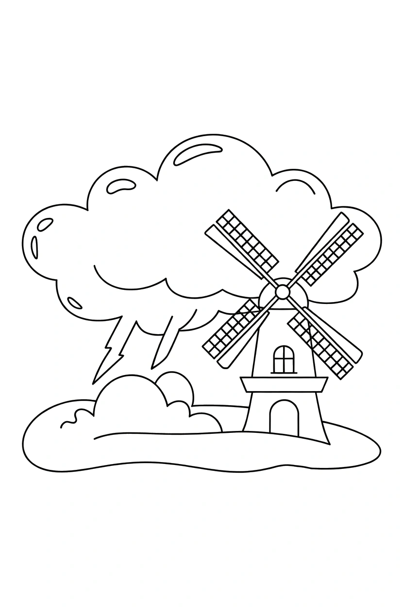 windmill blades spinning with storm printable sheet windmill blades spinning with storm printable sheet