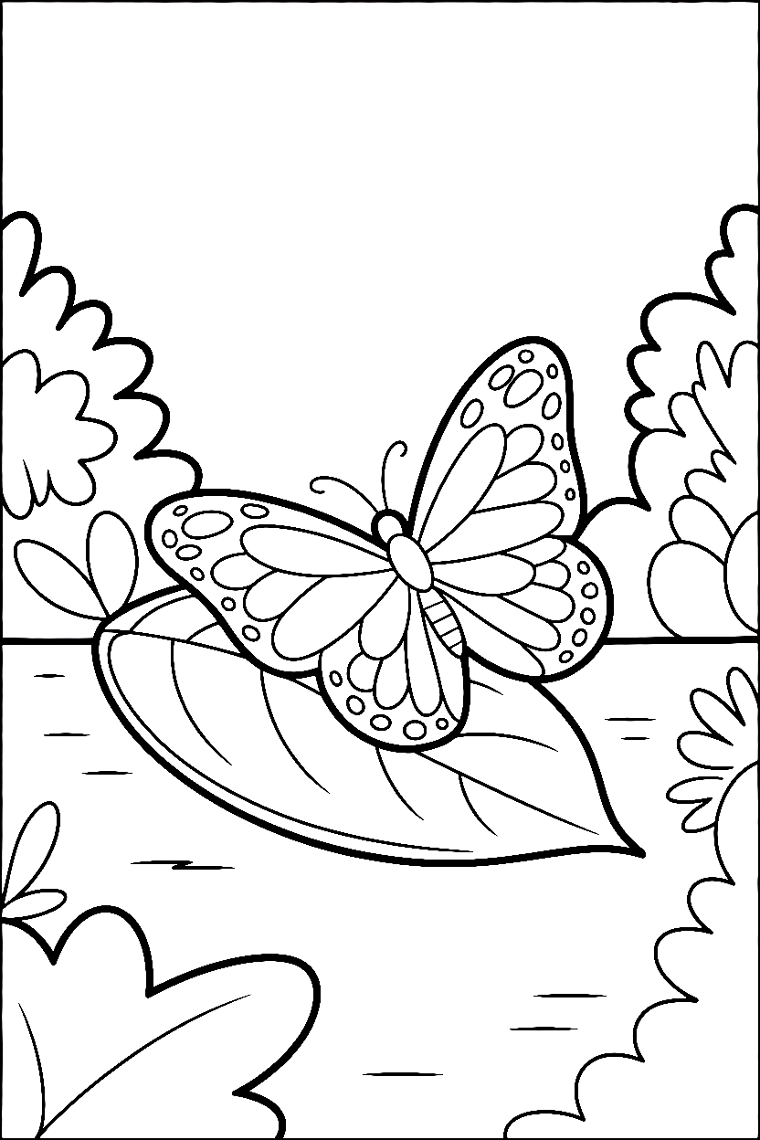 wings flat on leaf printable sheet