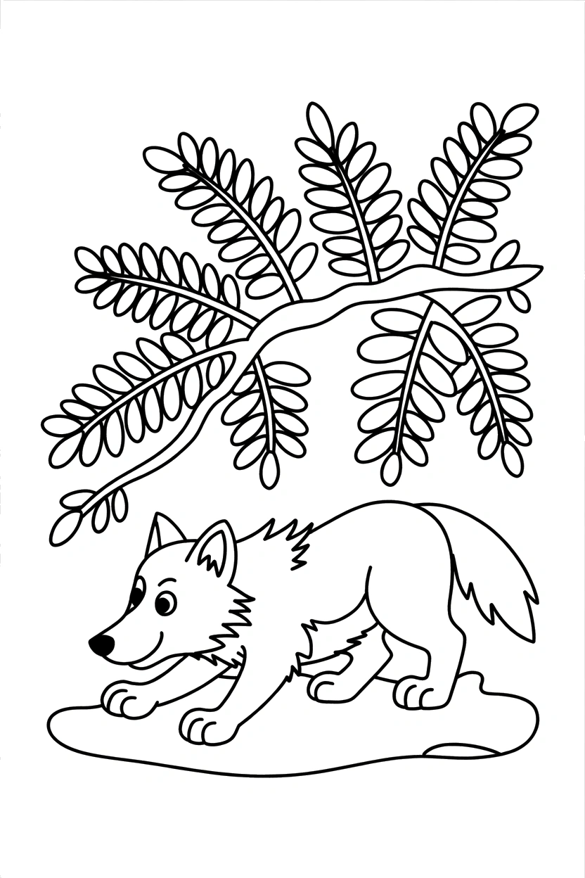 wolf pulling low ferns coloring pages wolf pulling low ferns coloring pages