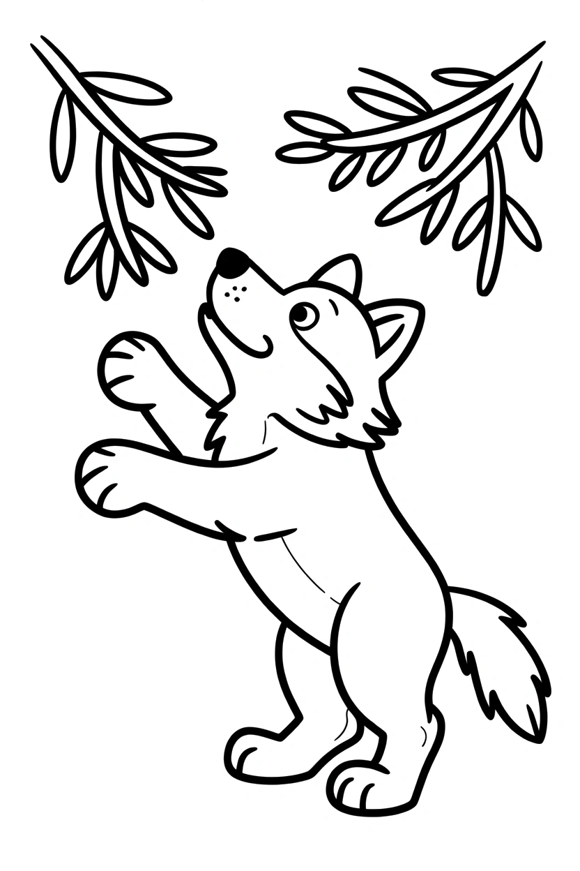 wolf reaching pine branches coloring pages wolf reaching pine branches coloring pages