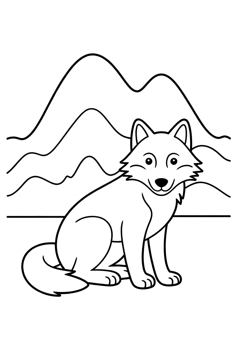wolf seated ridge lines drawing wolf seated ridge lines drawing