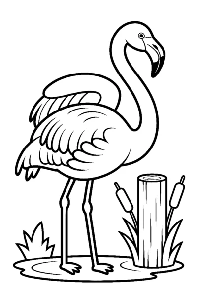 wooden post reed clusters drawing