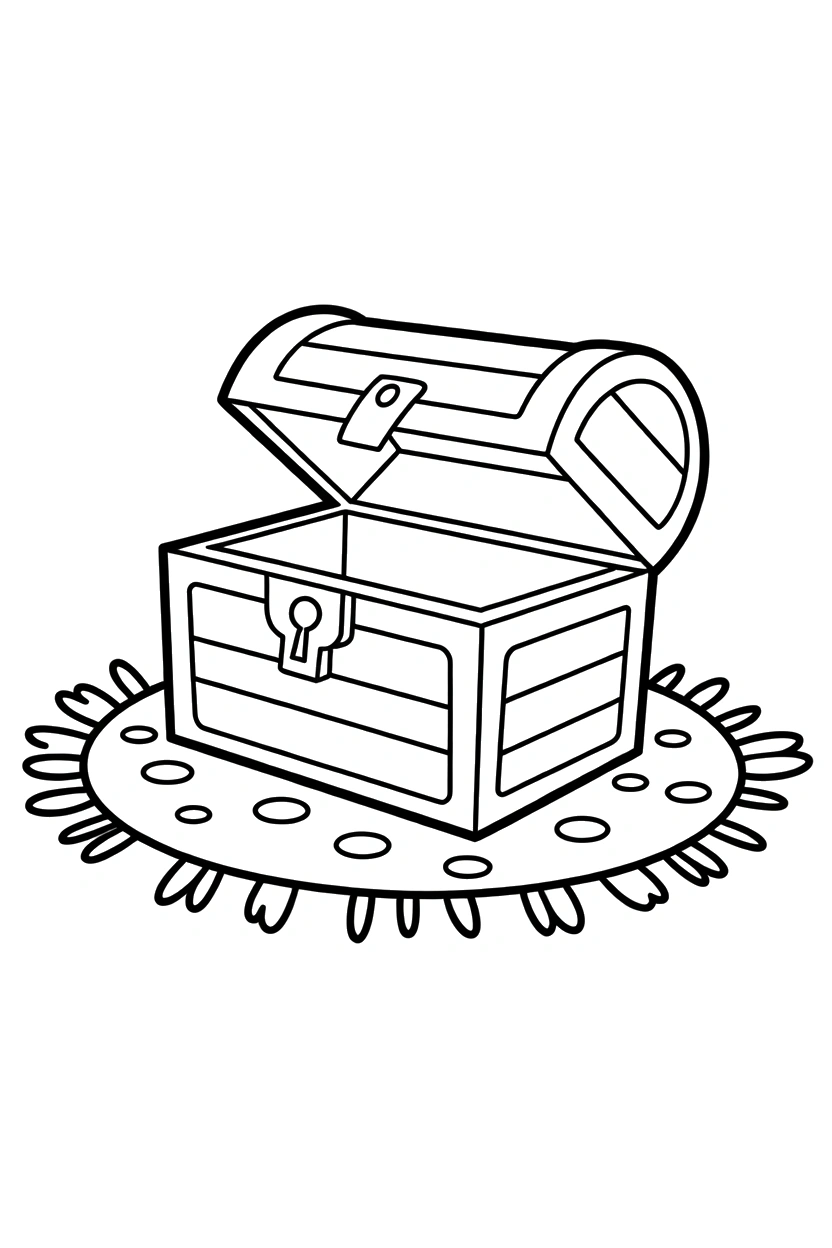 woven mat treasure chest setup coloring pages woven mat treasure chest setup coloring pages
