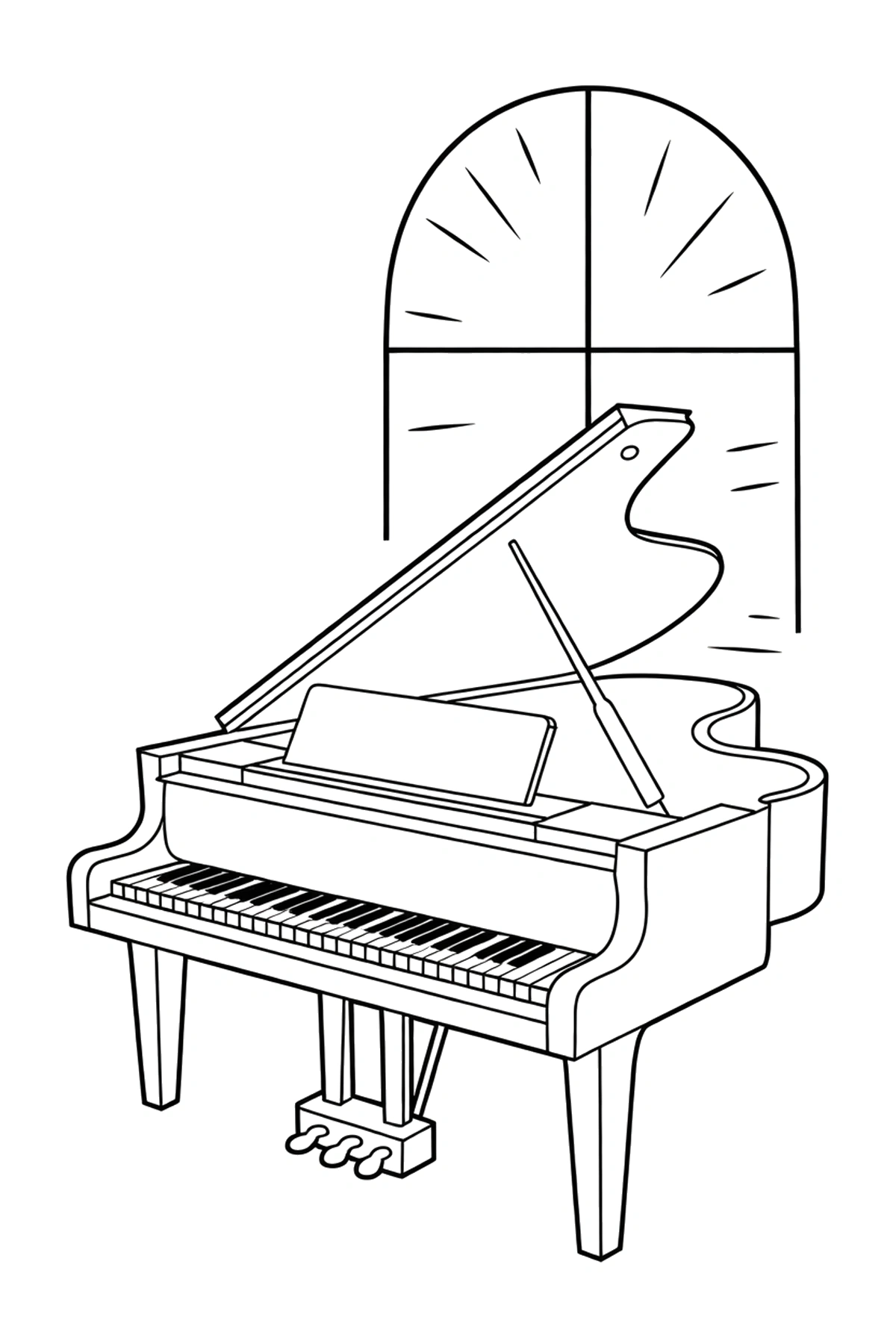 Piano Coloring Pages