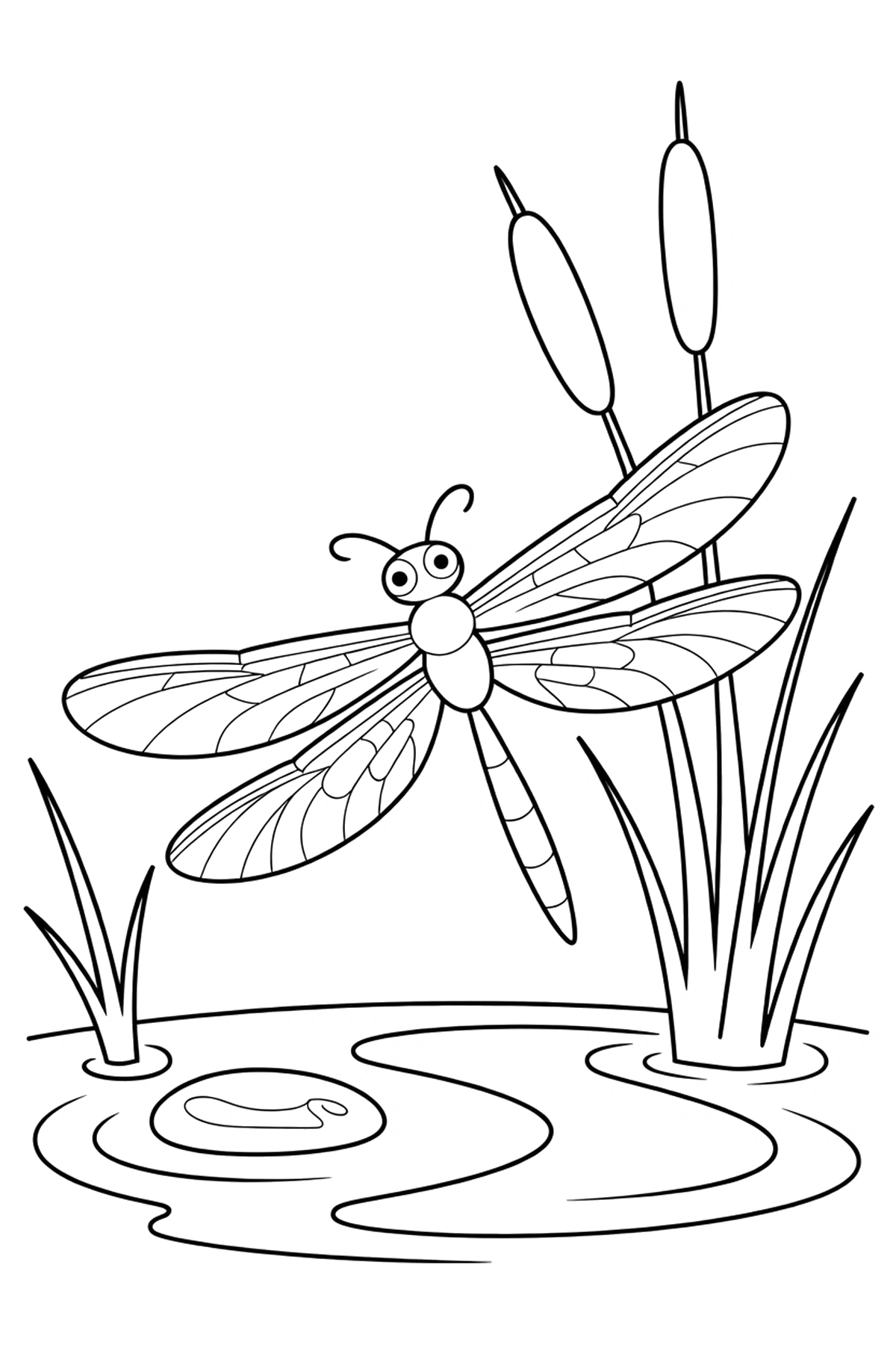 basket edge dragonfly resting coloring page Dragonfly Coloring Pages