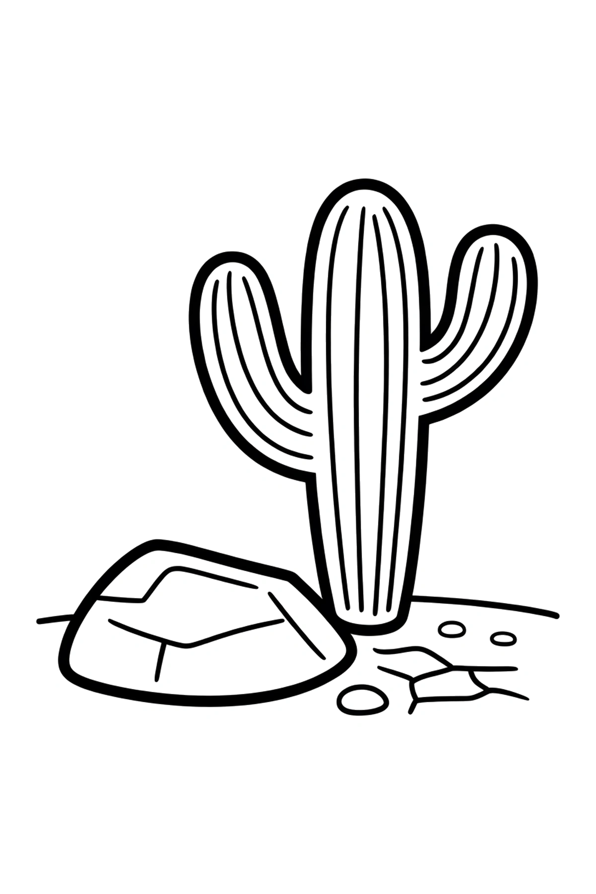 cactus coloring pages desert rock