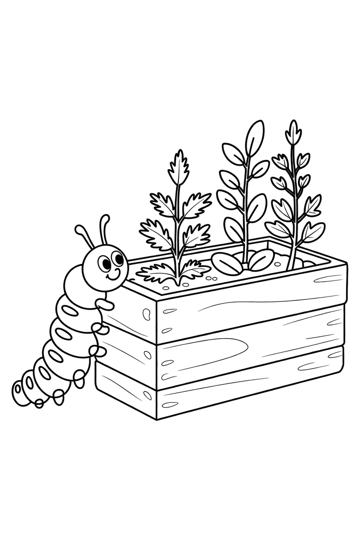 caterpillar planter box herbs coloring pages caterpillar planter box herbs coloring pages