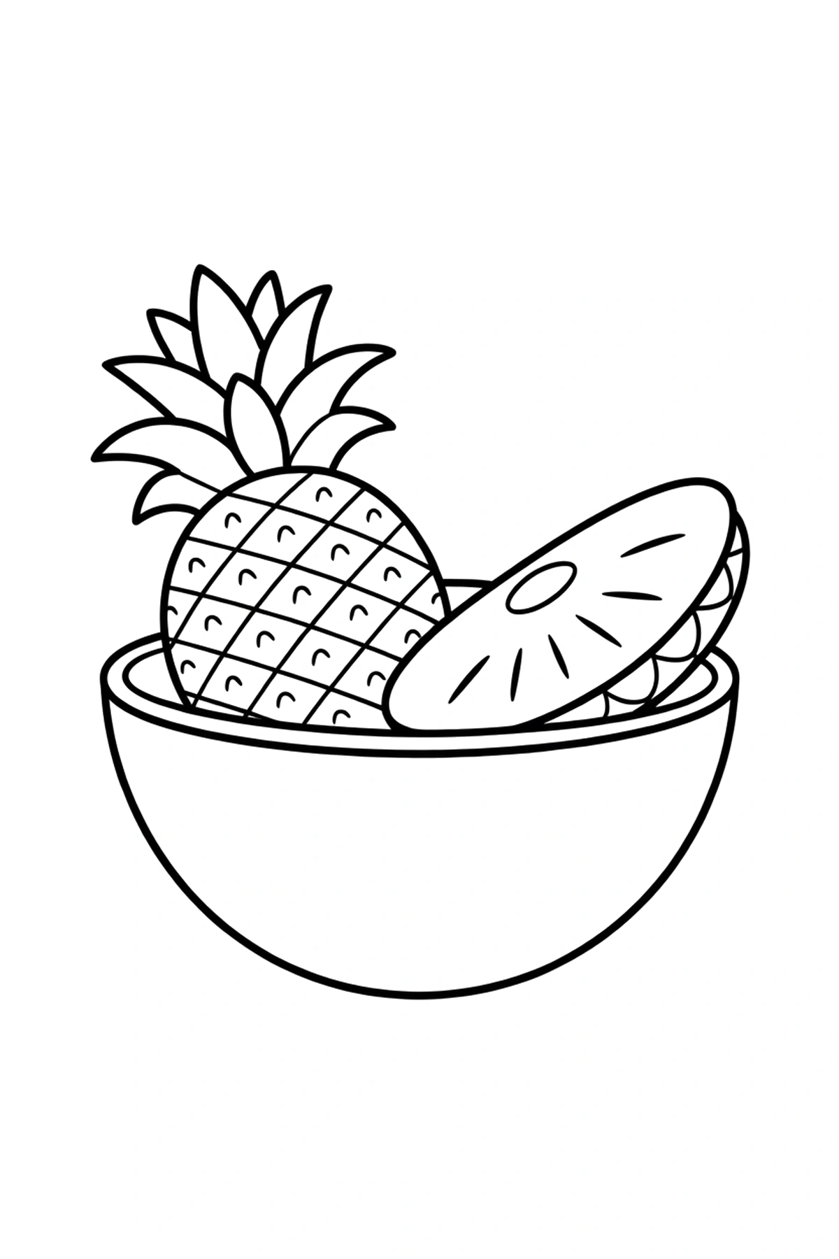 ceramic bowl counter pineapple coloring page