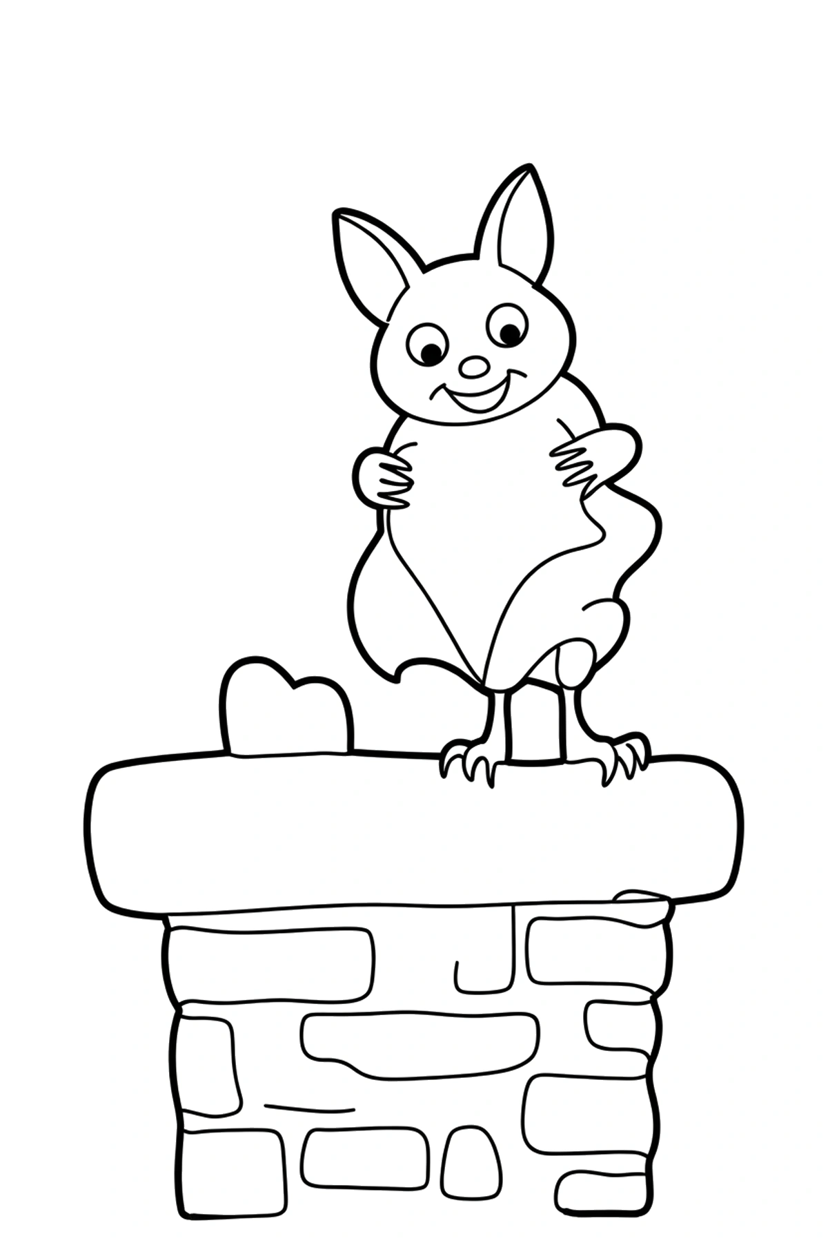 chimney bat rooftop coloring page chimney bat rooftop coloring page