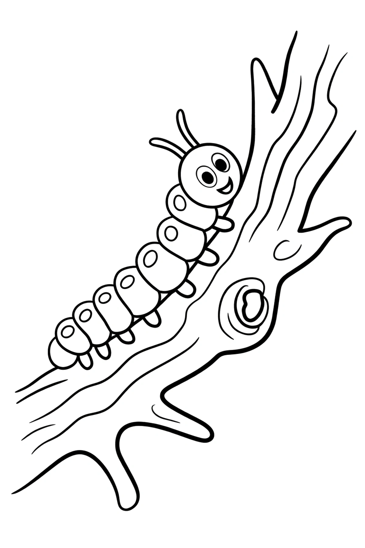climbing caterpillar bark branch coloring pages climbing caterpillar bark branch coloring pages