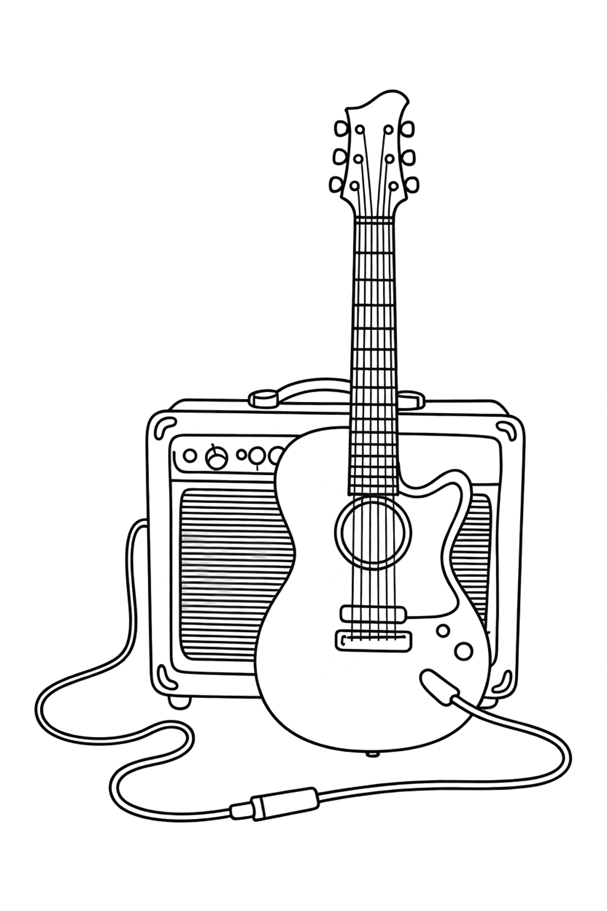 coloring picture of guitar Guitar Coloring Page