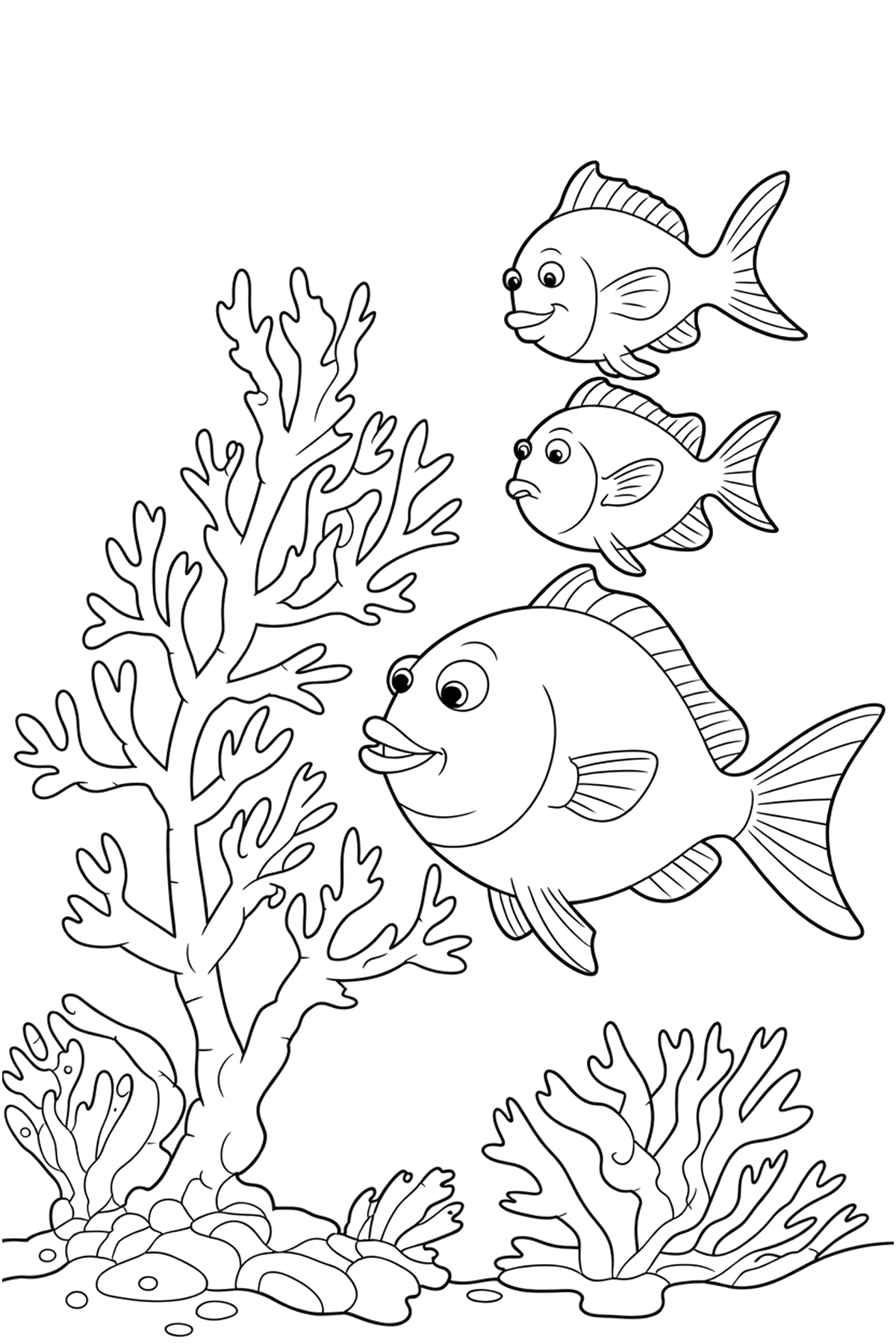 coral tree fish coloring pages
