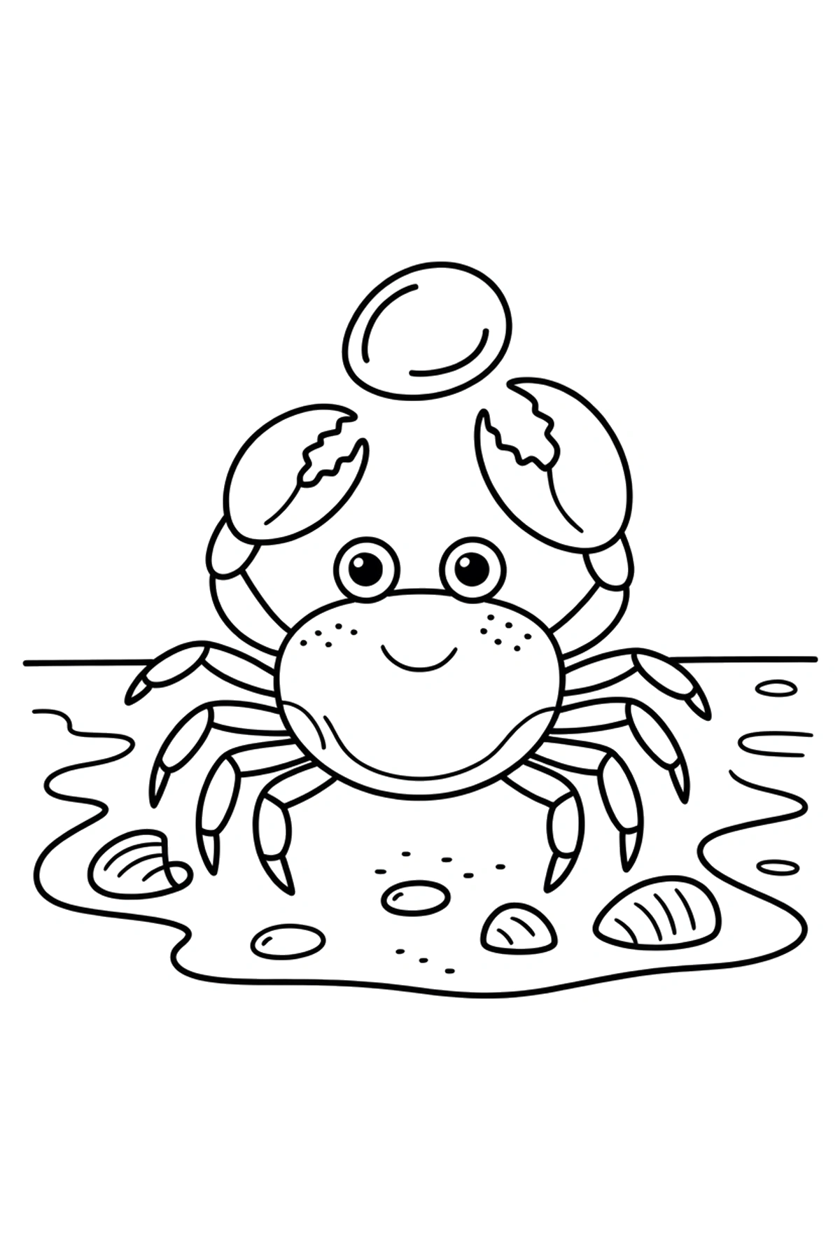 crab coloring page tidal flat