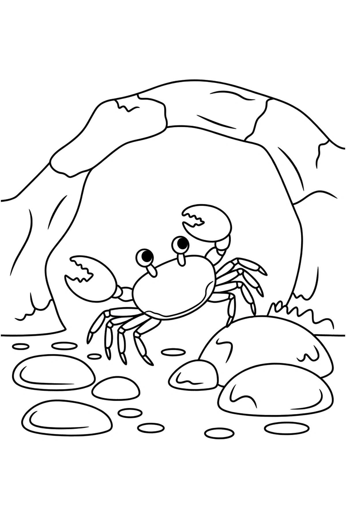crab coloring pages boulder cave