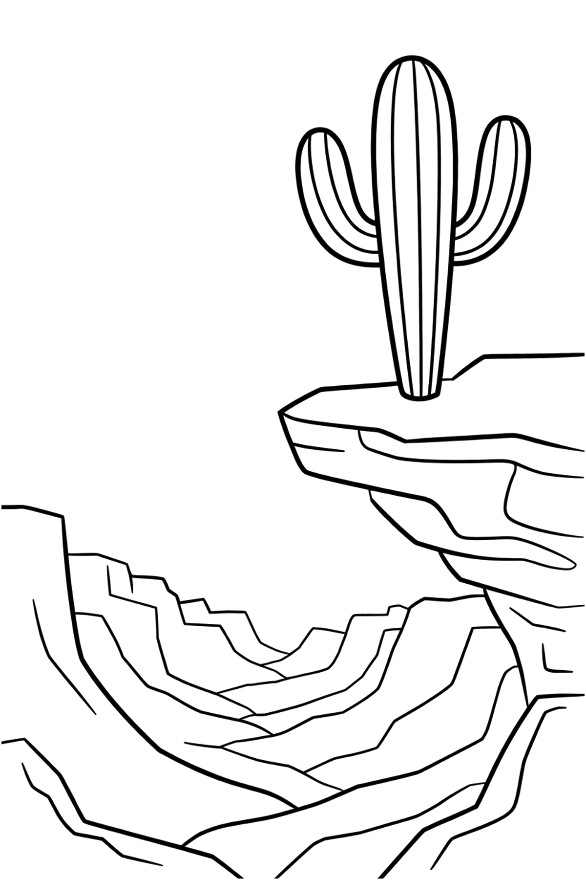 cute cactus coloring page