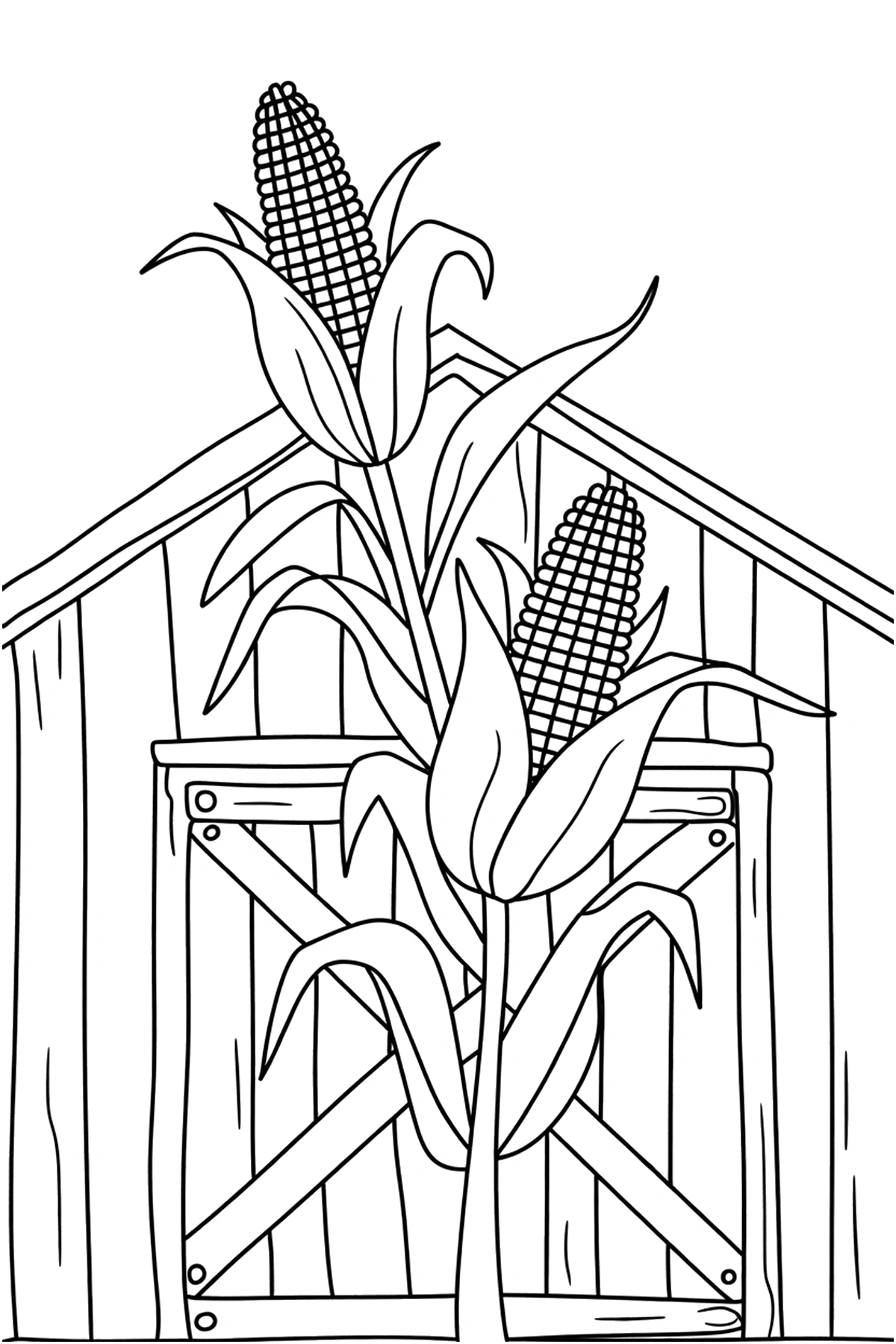 cute corn coloring page