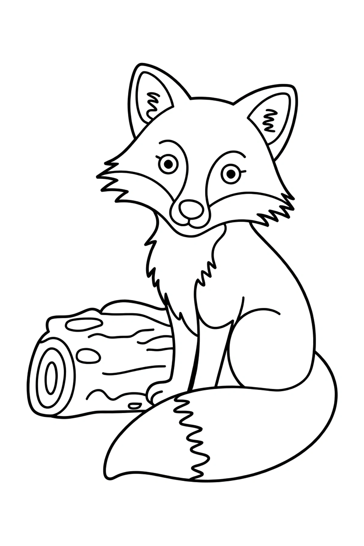 cute fox coloring page