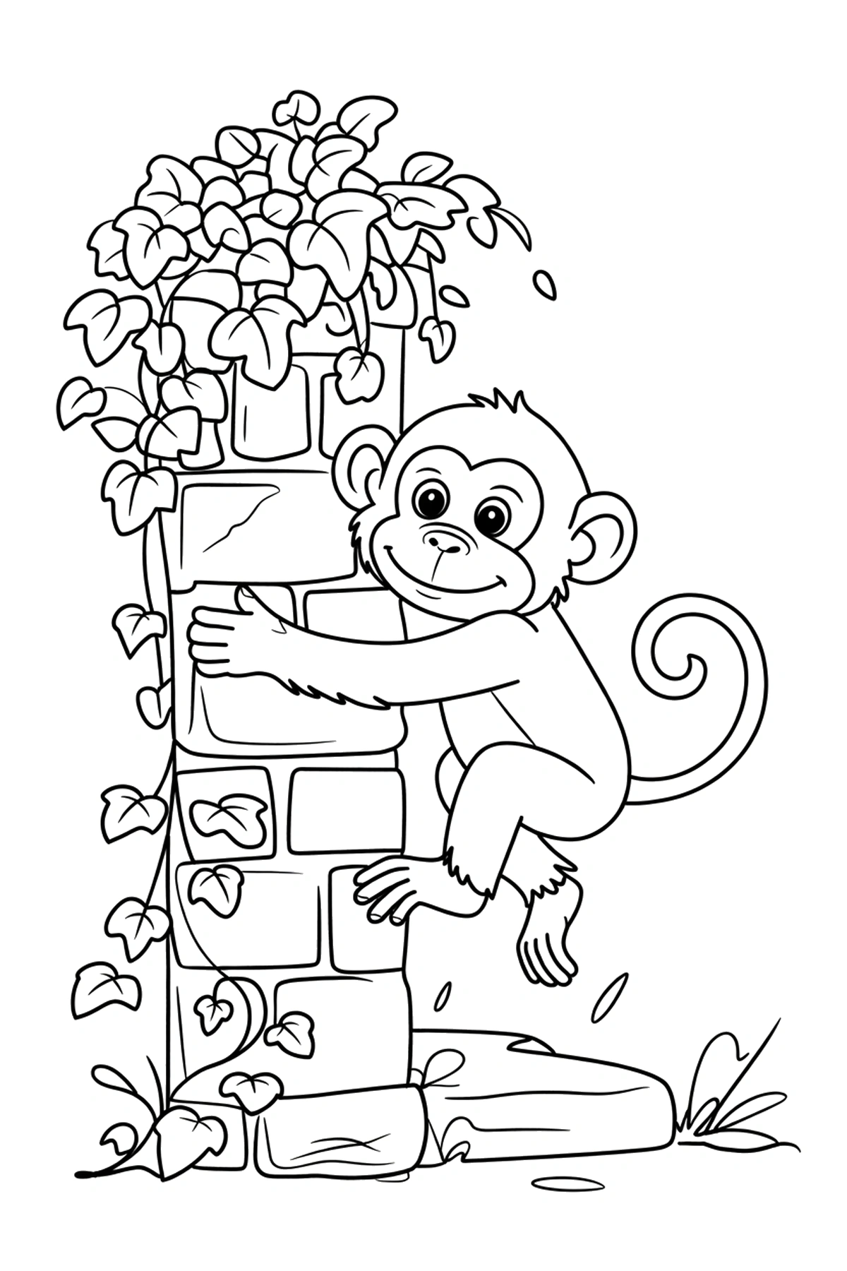 cute monkey coloring pages