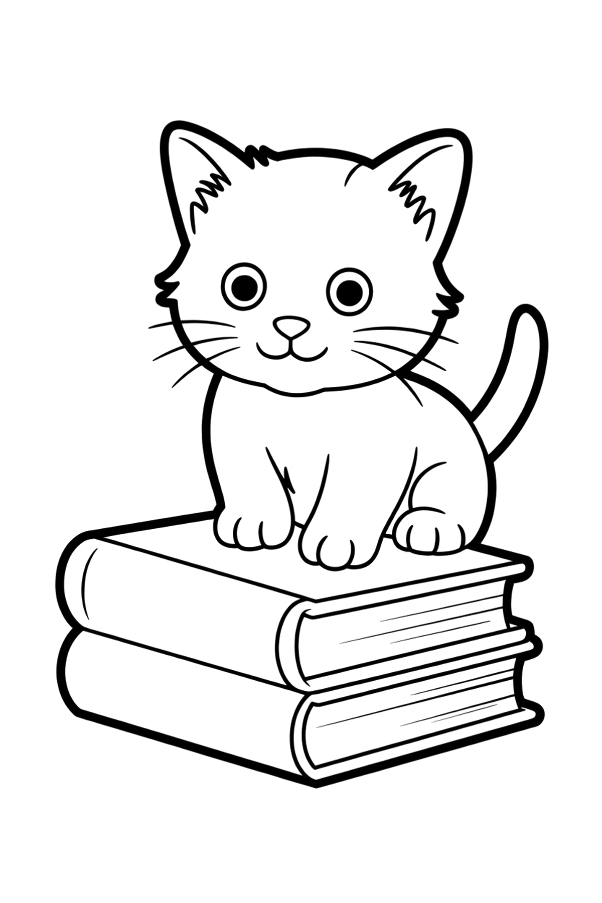 desk book kitten coloring pages