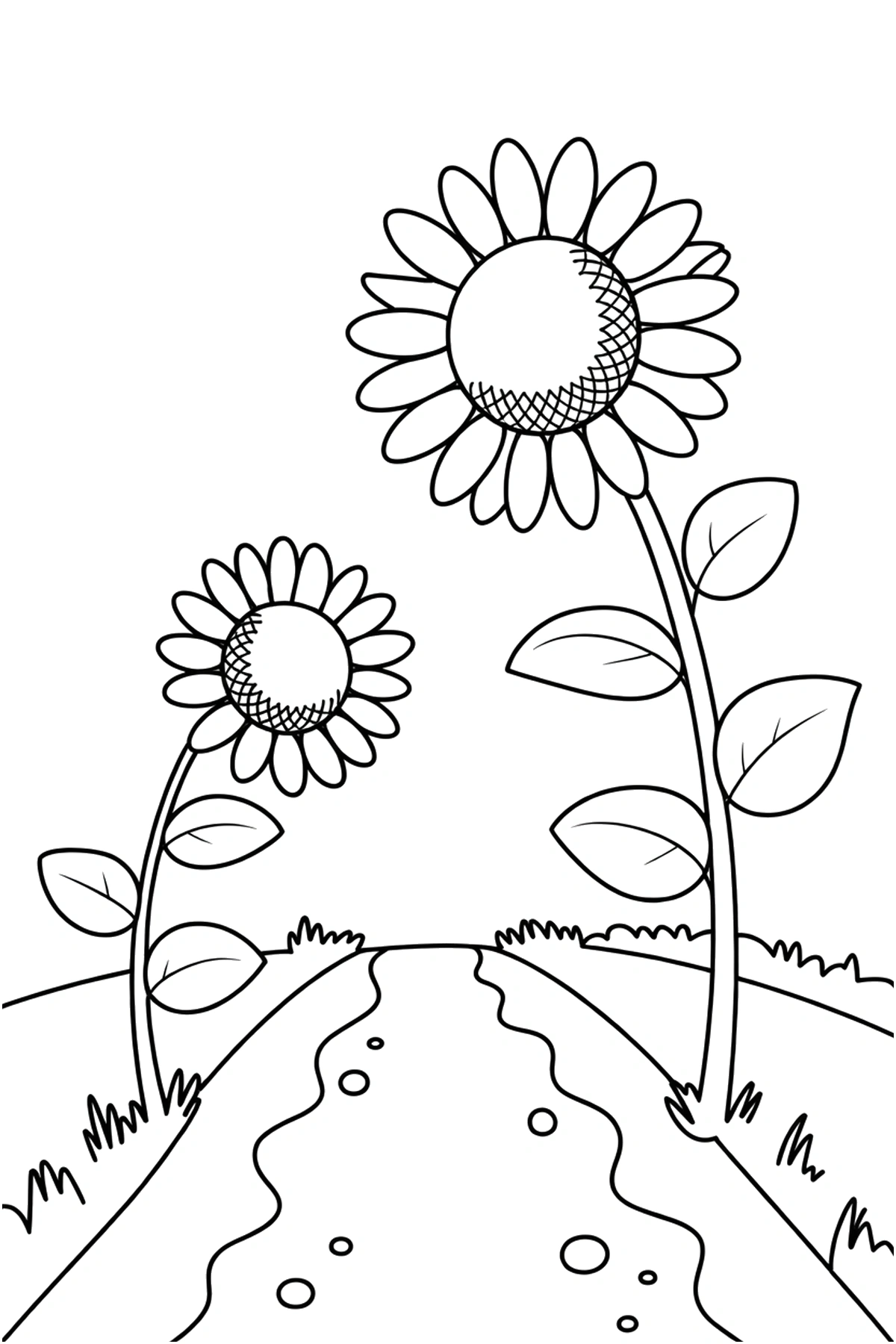 dirt path sunflower coloring pages dirt path sunflower coloring pages