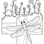 dragonfly-coloring-sheets-fence-meadow