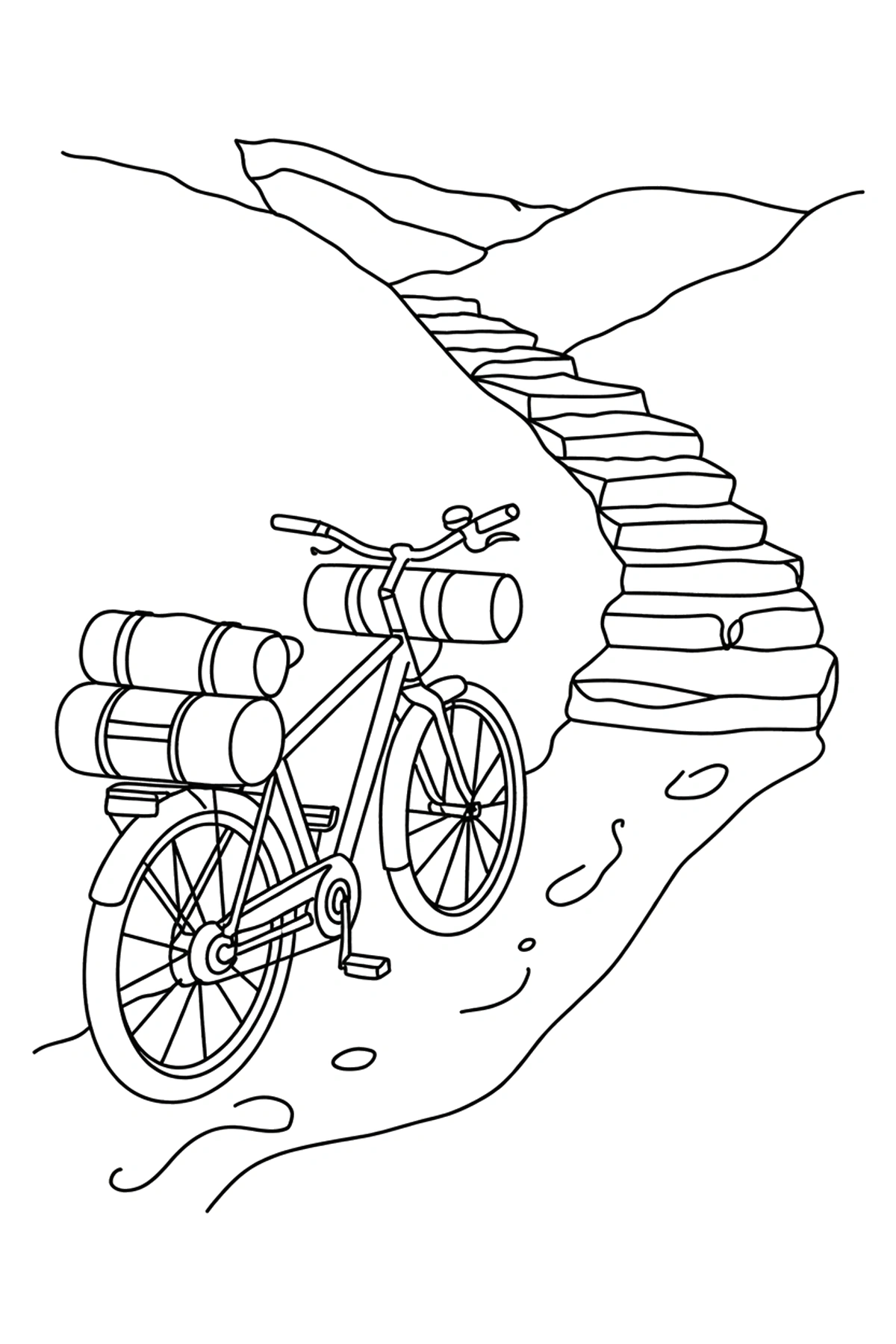 easy bicycle coloring page