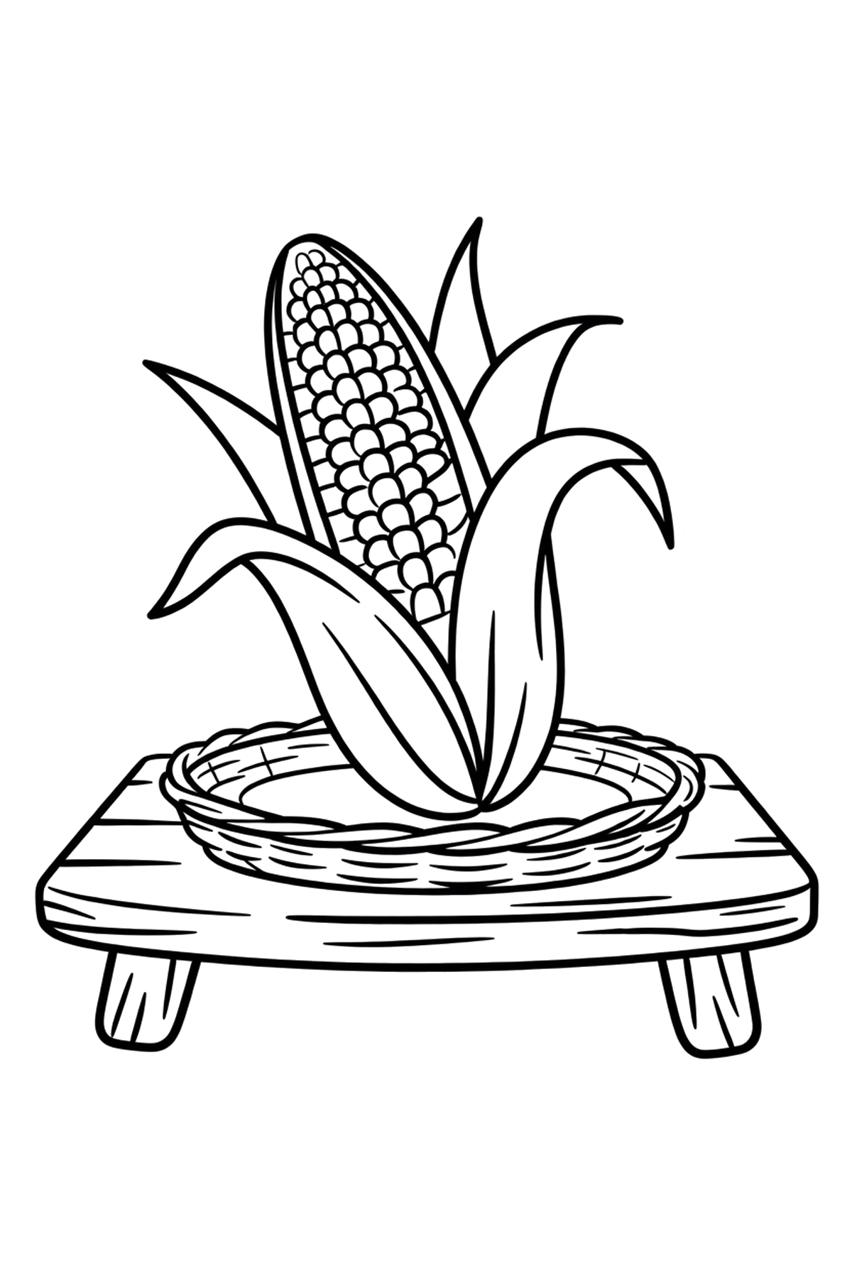 easy corn coloring page