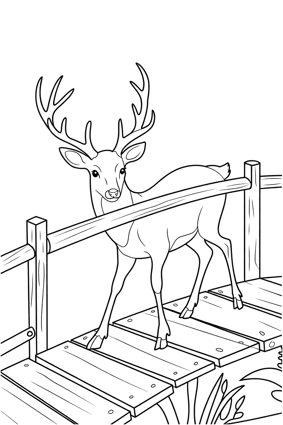 easy deer coloring page