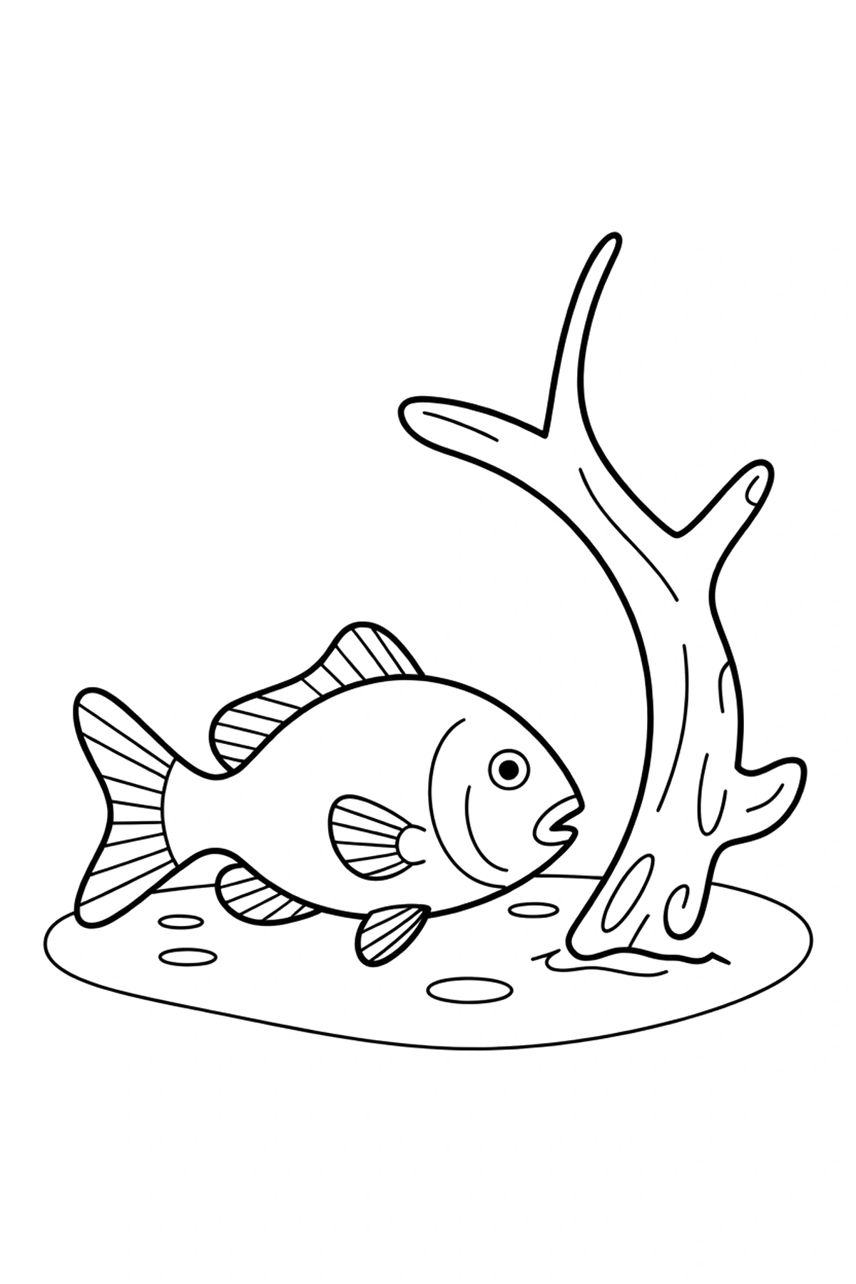 easy fish coloring page