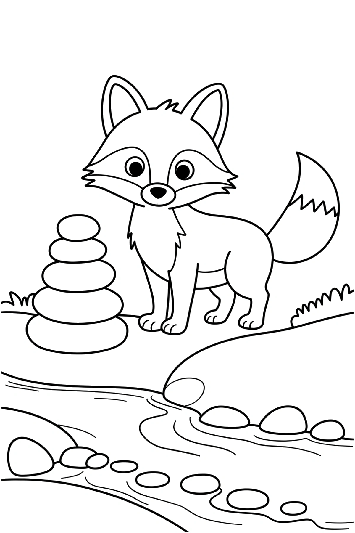 easy fox coloring page