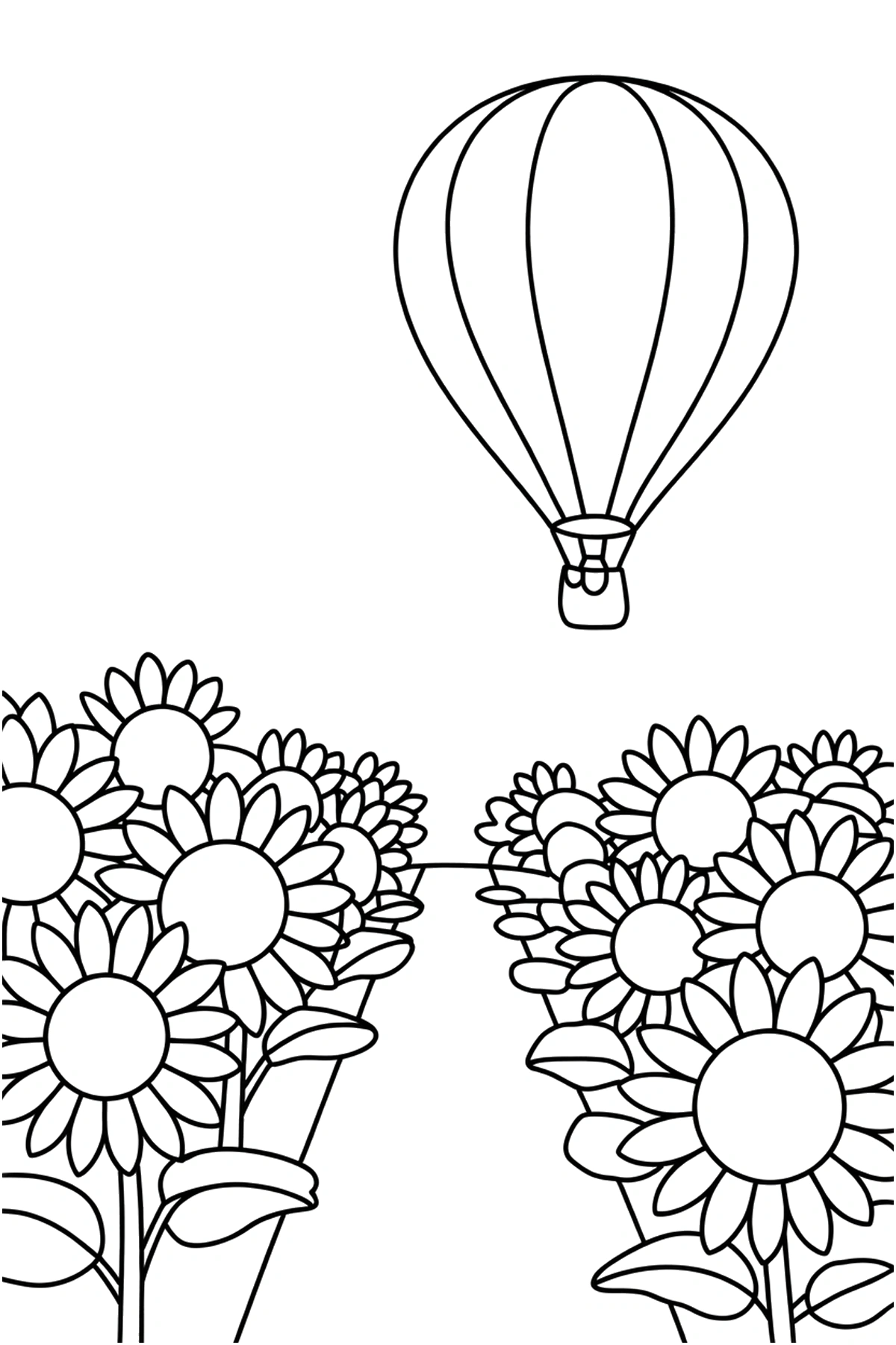 easy hot air balloon coloring page