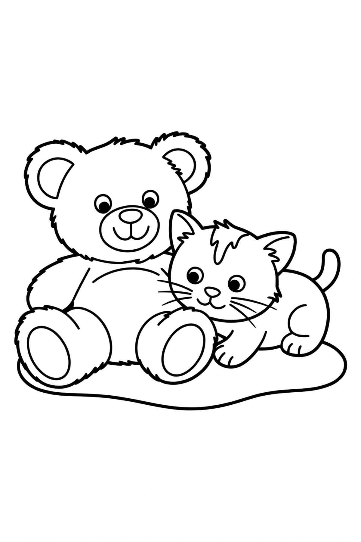 easy kitten coloring page