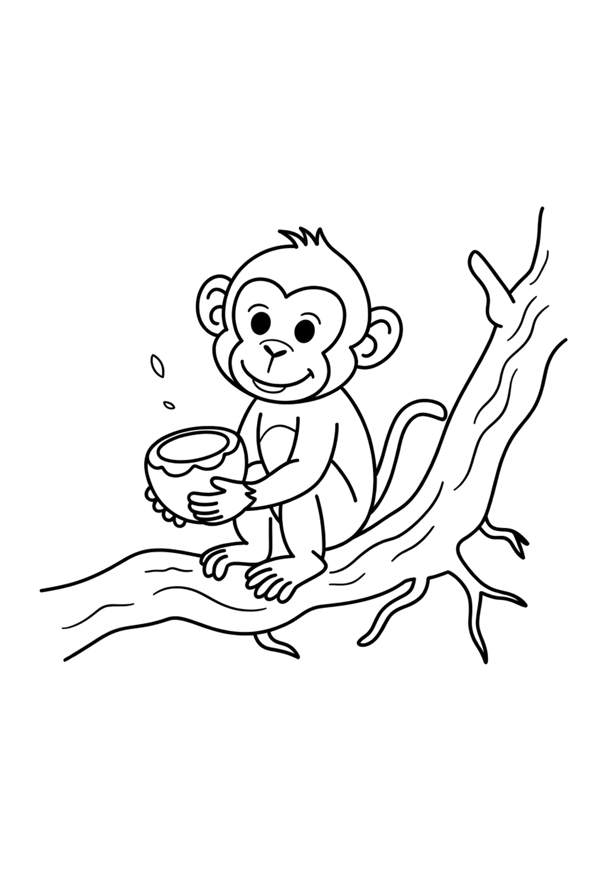 easy monkey coloring pages