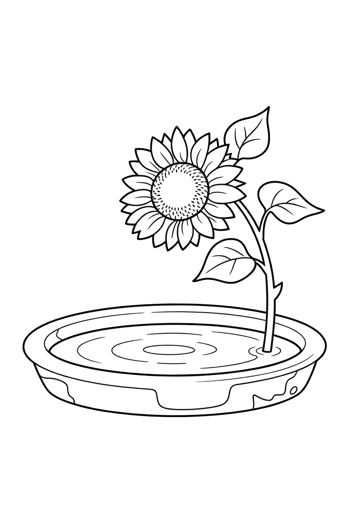 easy sunflower coloring page easy sunflower coloring page