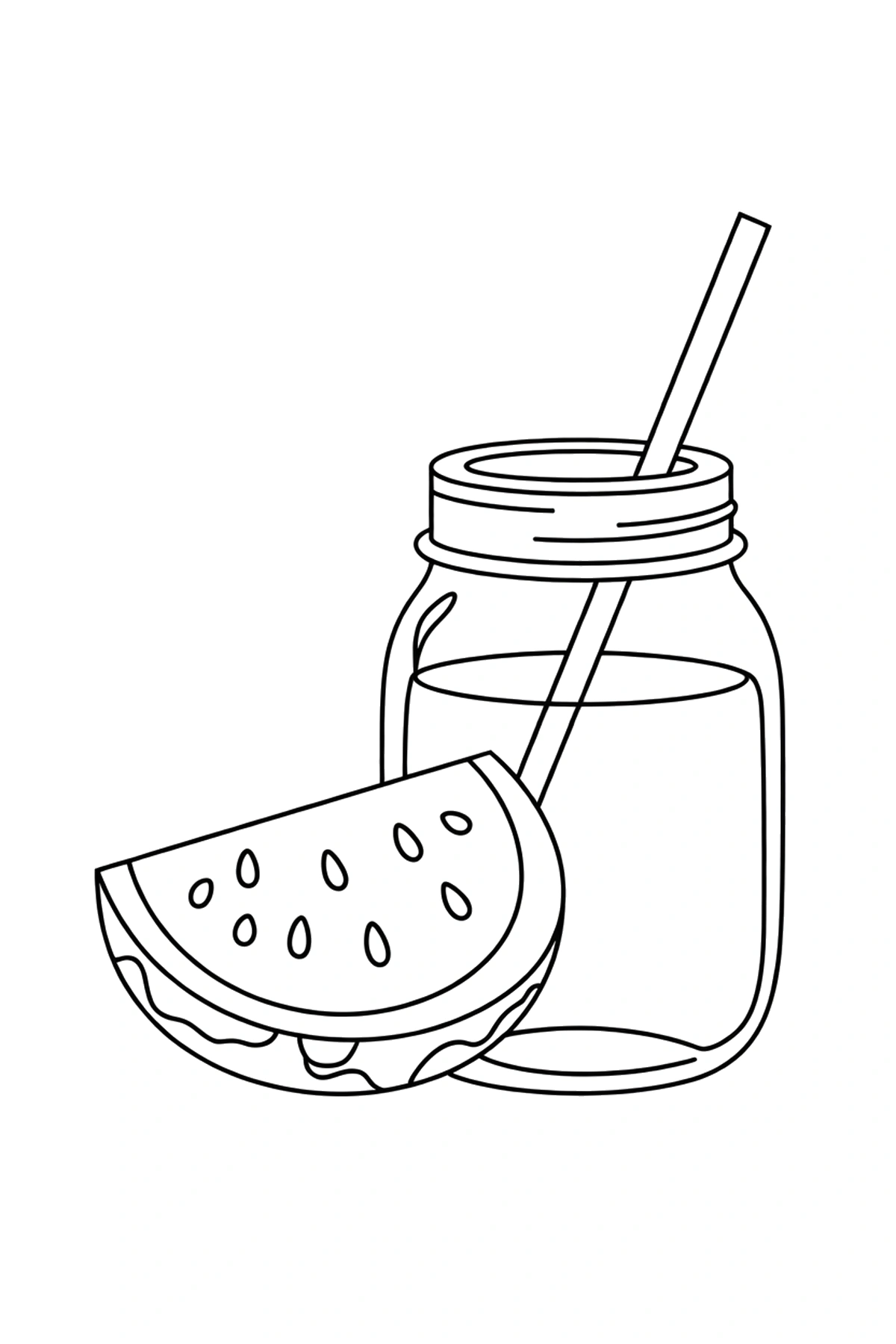 easy watermelon coloring pages