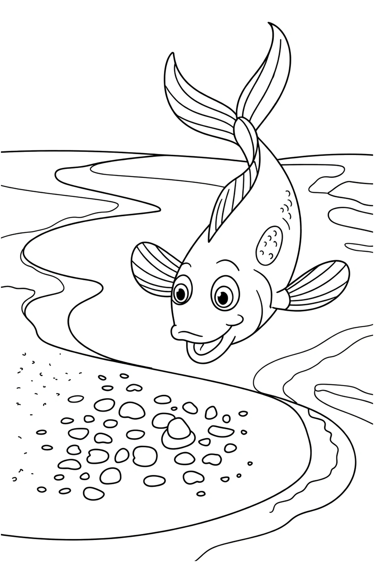 fish coloring sheets sand pebbles
