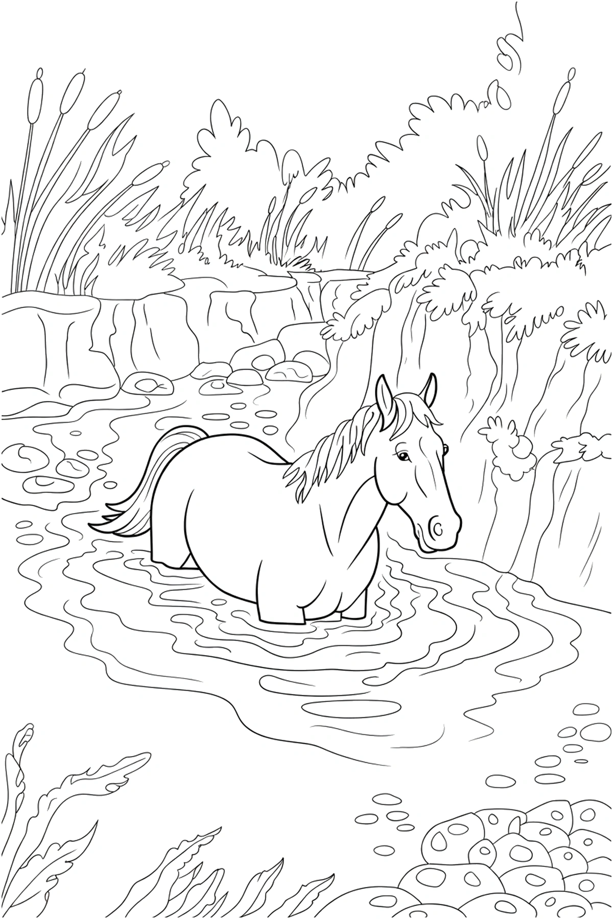 free horse coloring pages