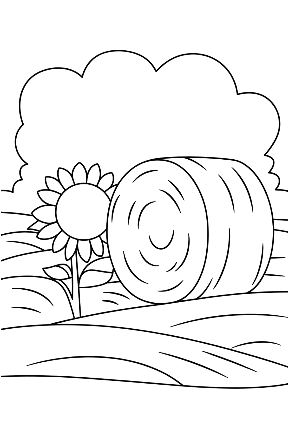 hay bale sunflower coloring page hay bale sunflower coloring page